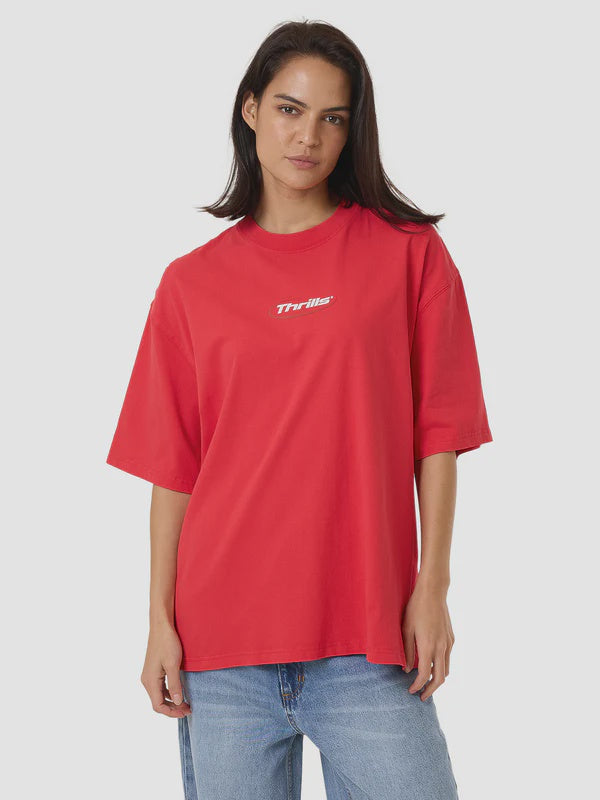 Thrills Arena Oversized Tee - Flame Red