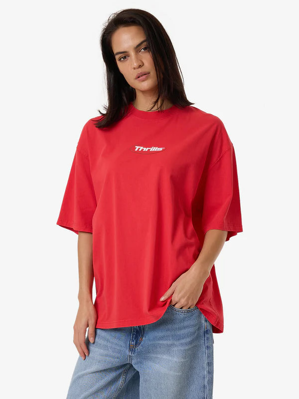 Thrills Arena Oversized Tee - Flame Red