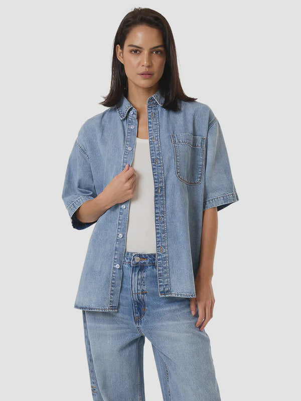 Thrills Darian Denim Shirt - Tempest Blue