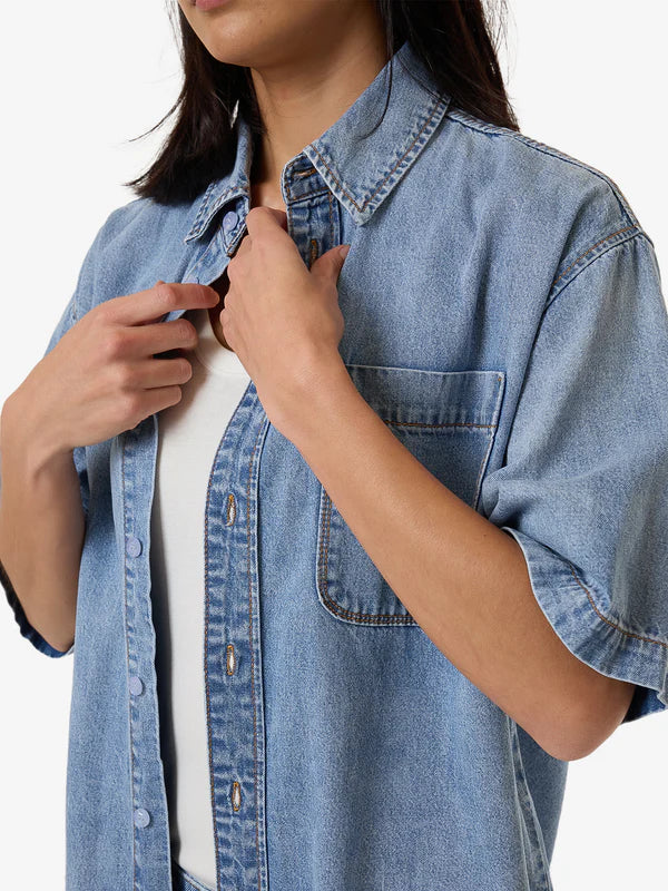 Thrills Darian Denim Shirt - Tempest Blue