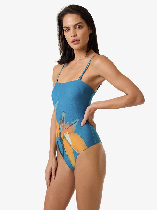 Thrills Flower Society Strapless One Piece - Stella Blue