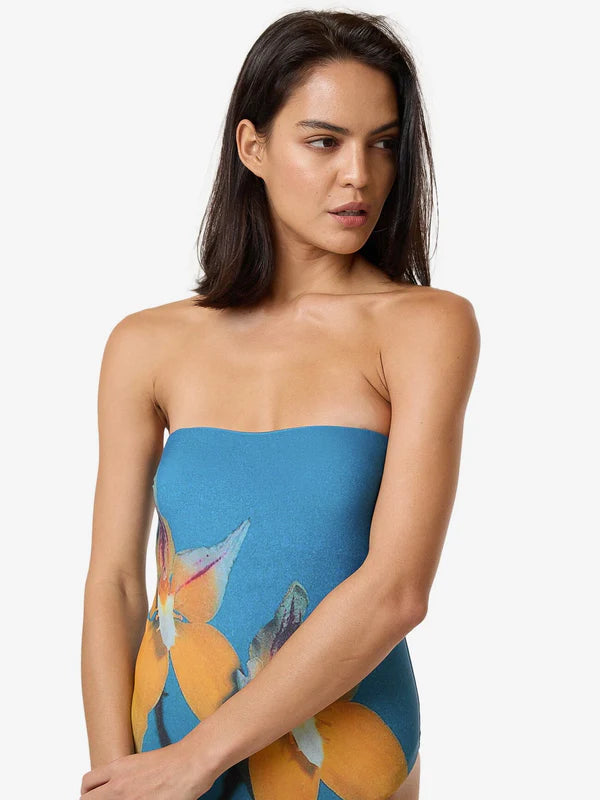 Thrills Flower Society Strapless One Piece - Stella Blue