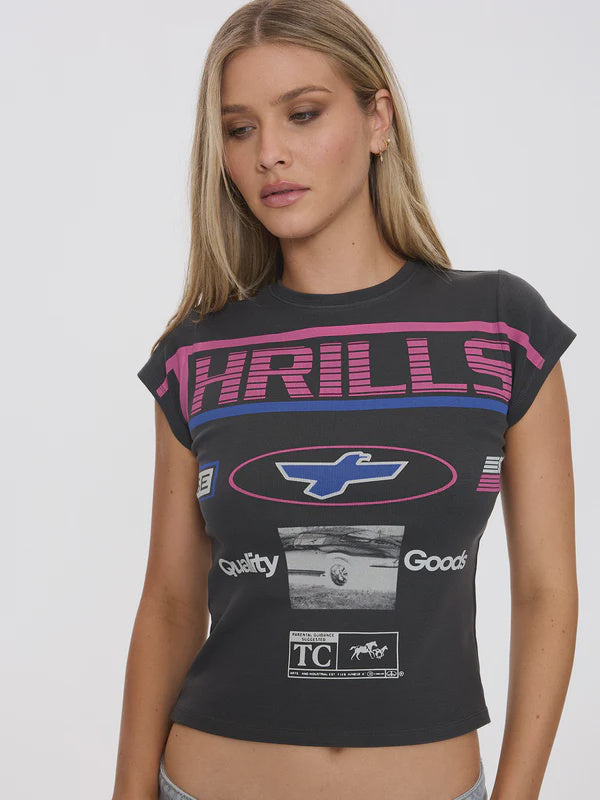 Thrills Speed Kills Club Tee-Merch Black