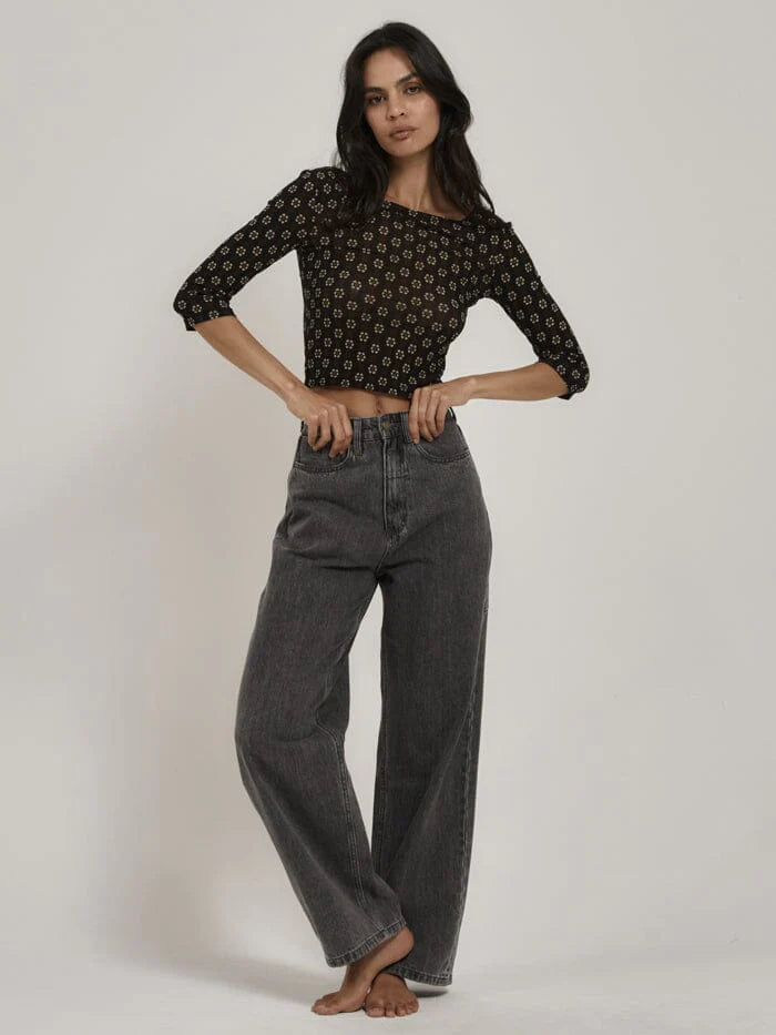 Thrills Jasmine Mesh Top - Black