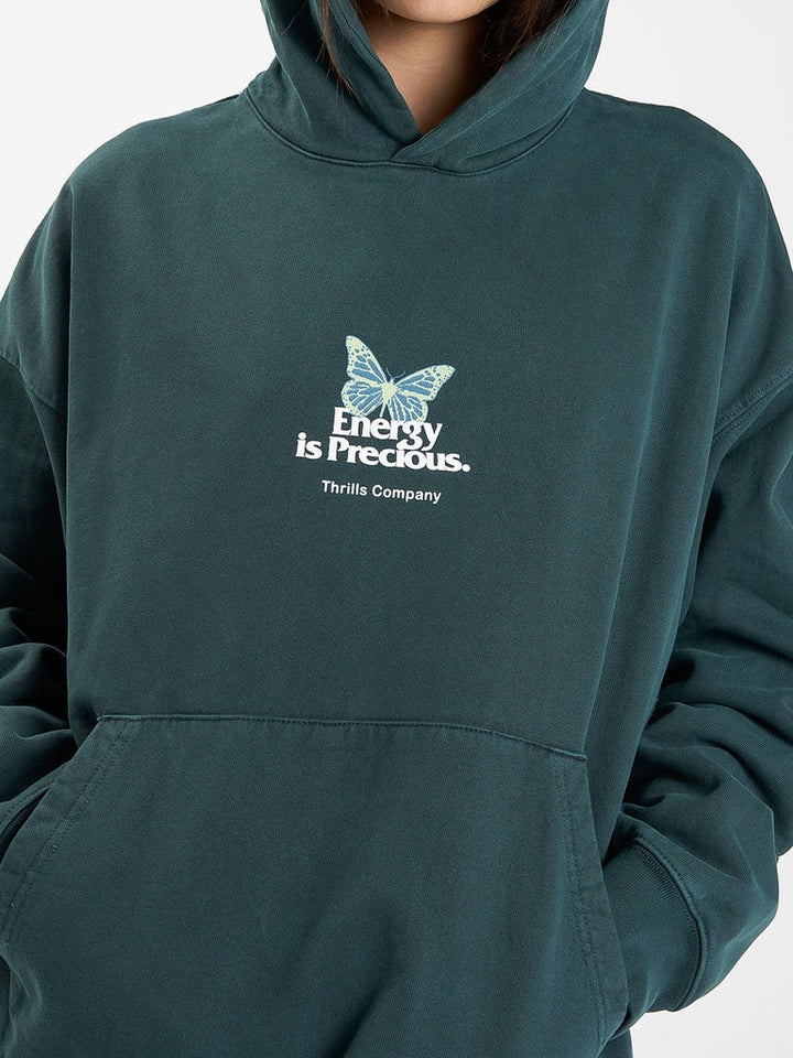 Thrills Energy Is Precious Cocoon Panel Hood- Dark Jade