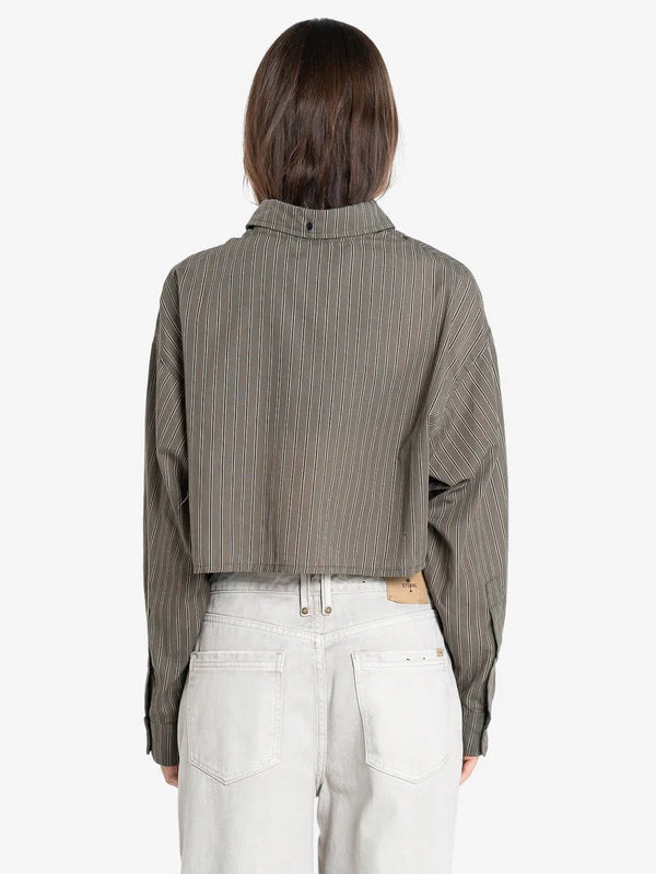 Thrills Lena Cropped Shirt - Canteen