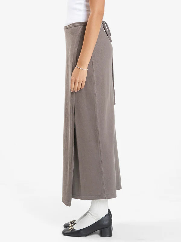 Thrills Hemp Wrap Skirt- Light Canteen