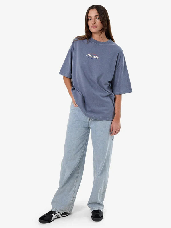Thrills Fortune Favours Oversized Tee - Rustic Blue