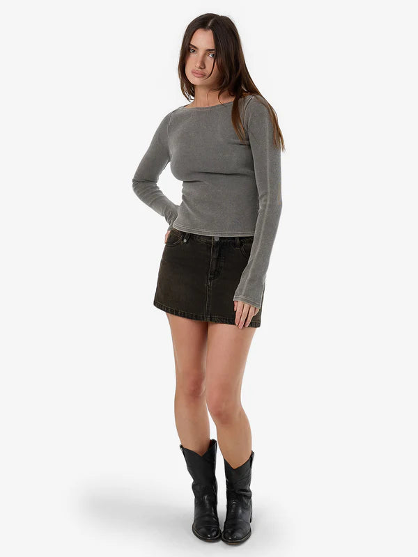 Thrills Hyperdrive Rib Top - Charcoal Rose
