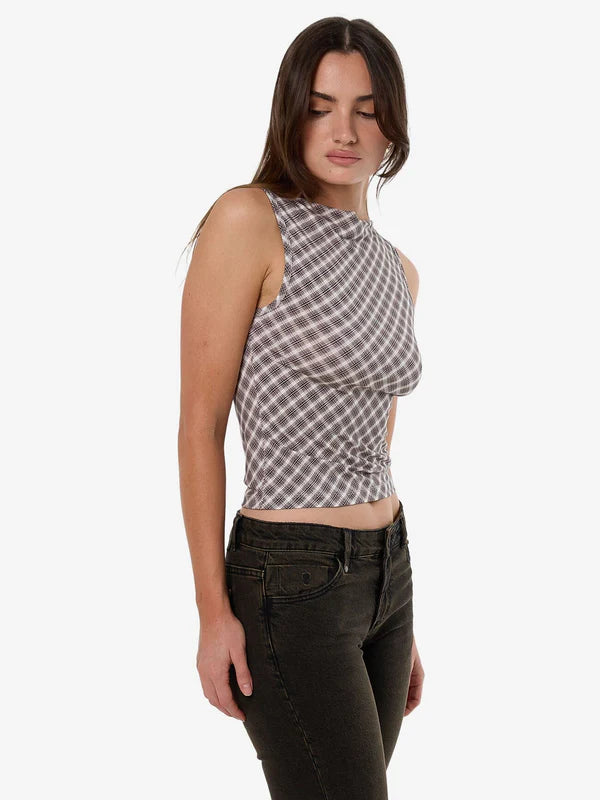 Thrills Adorned Check Tank - Java