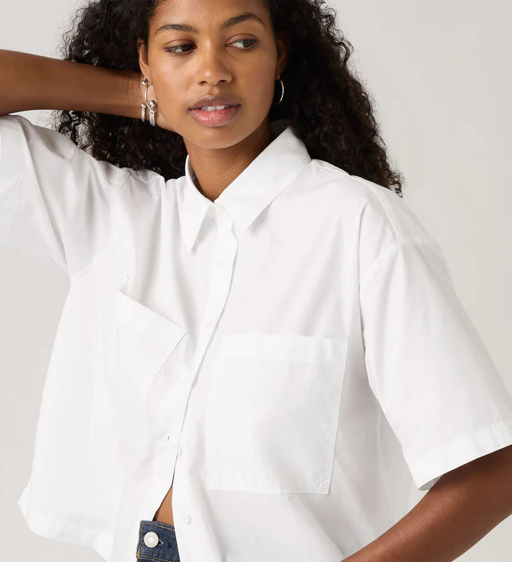 Levi's Harlie SS Cropped Shirt-Bright White