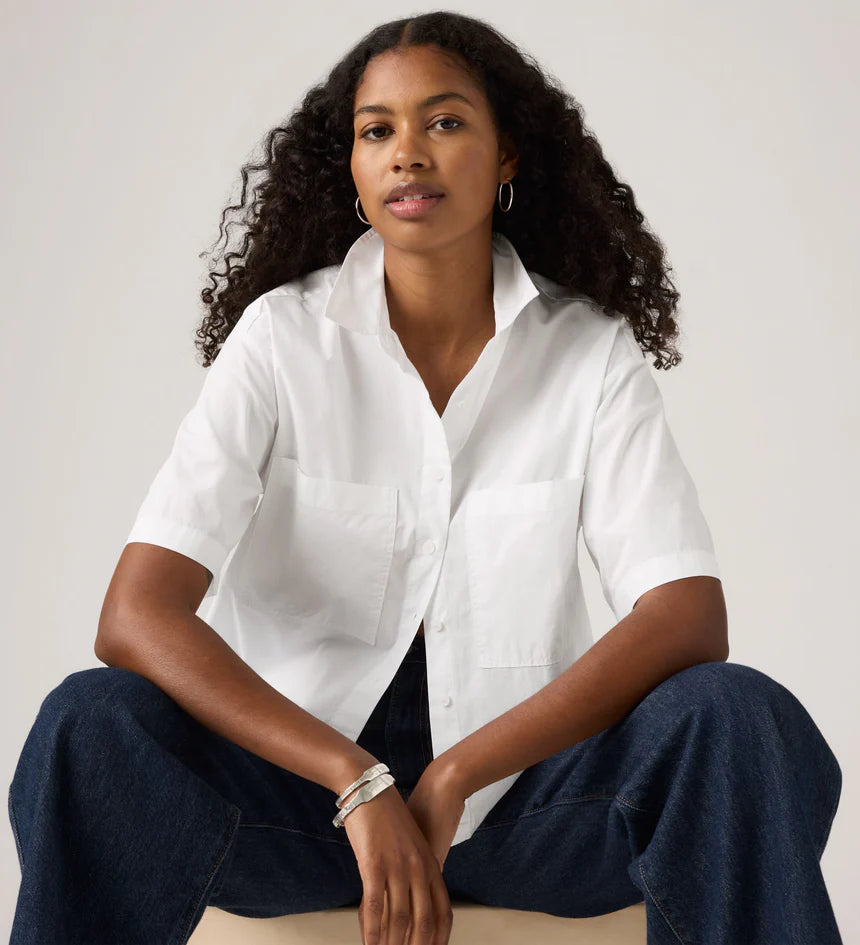 Levi's Harlie SS Cropped Shirt-Bright White