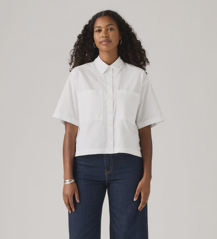 Levi's Harlie SS Cropped Shirt-Bright White