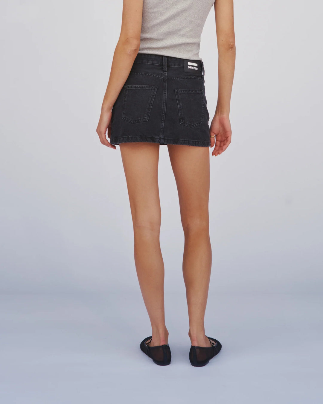 Dr Denim Ziggy Mid Rise Denim Skirt - Black Used