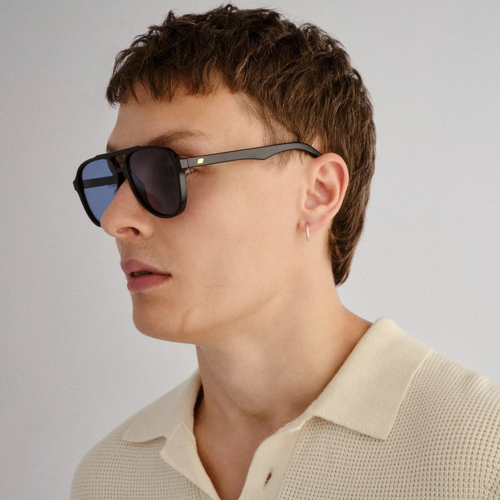 Le Specs Tragic Magic Sunglasses-Black Navy Mono