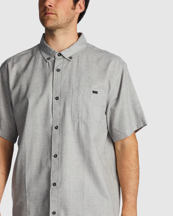 Billabong All Day Short Sleeve Shirt-Light Grey