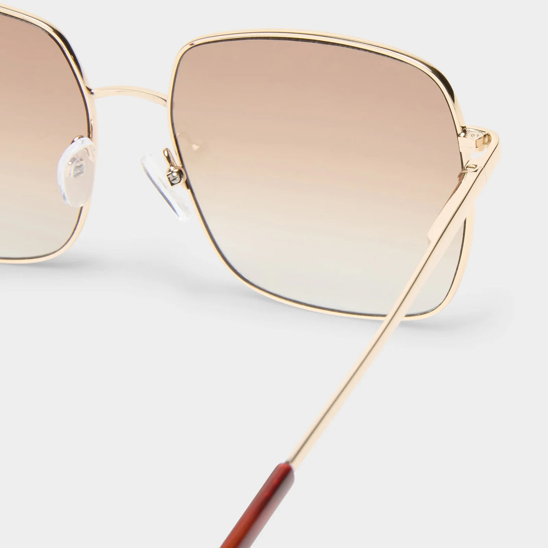 Le Specs The Cherished Sunglasses - Gold Tan Gradient