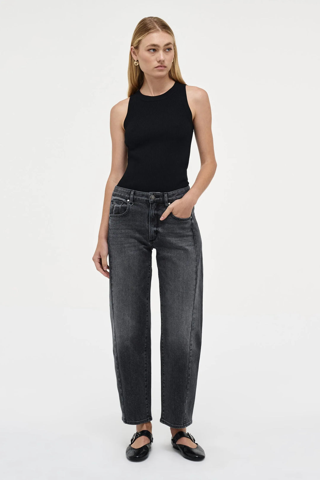 Neuw Denim Amber Barrel Jean-Washed Black