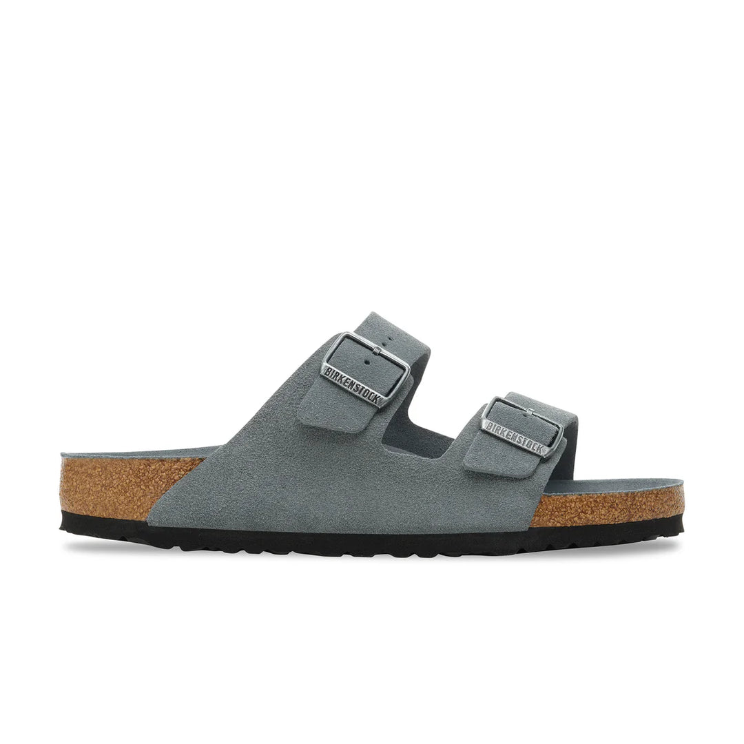 Birkenstock Arizona SFB Basalt Grey Tonal Footbed Suede Leather Regular