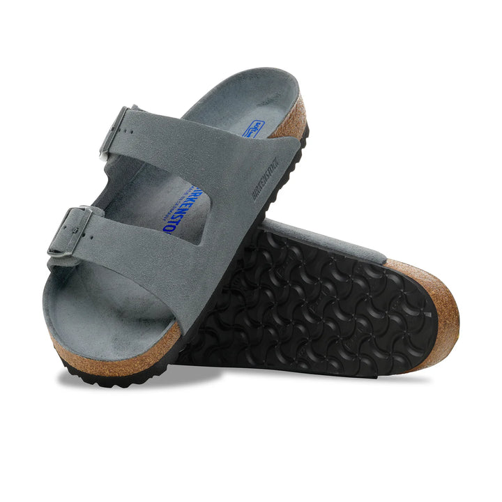 Birkenstock Arizona SFB Basalt Grey Tonal Footbed Suede Leather Regular