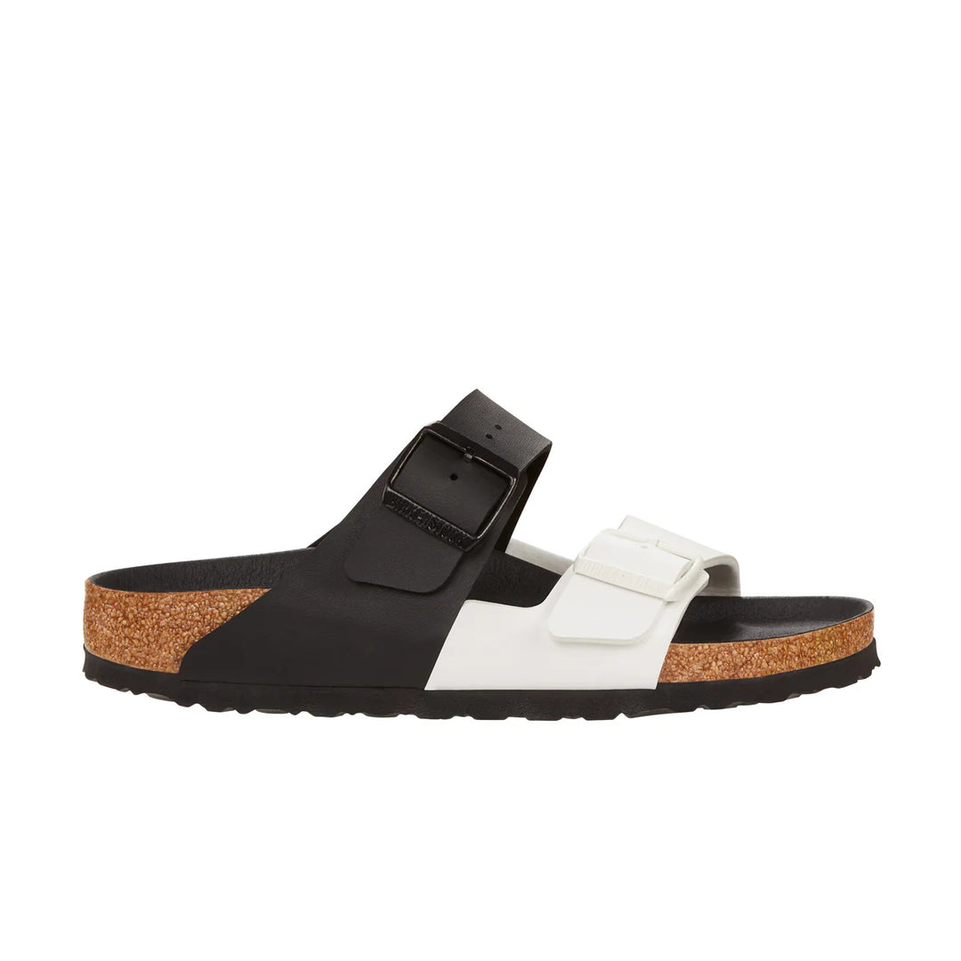 Birkenstock Arizona Birko Flor - Split Black/White Narrow