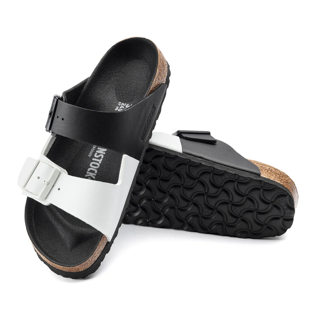 Birkenstock Arizona Split Black/White Birko-Flor Narrow