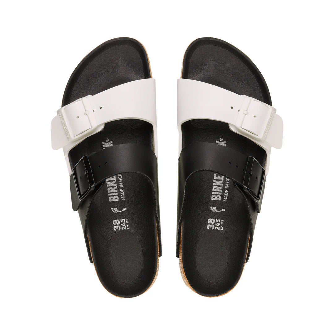 Birkenstock Arizona Birko Flor - Split Black/White Narrow