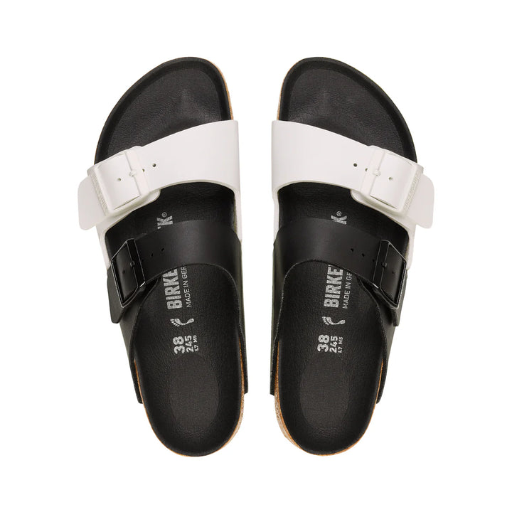 Birkenstock Arizona Birko Flor - Split Black/White Narrow