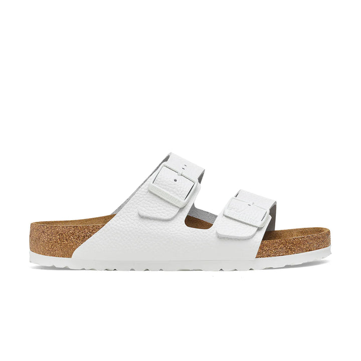 Birkenstock Arizona White Smooth Grained Leather White Buckle Regular