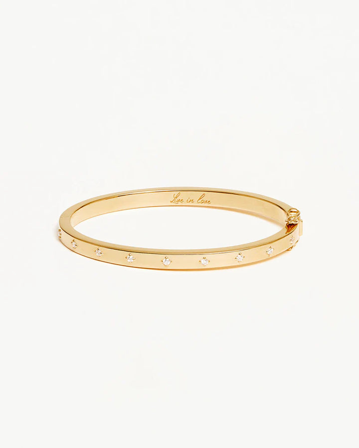 By Charlotte Live In Love Hinged Bracelet 63 mm - 18k Gold Vermeil