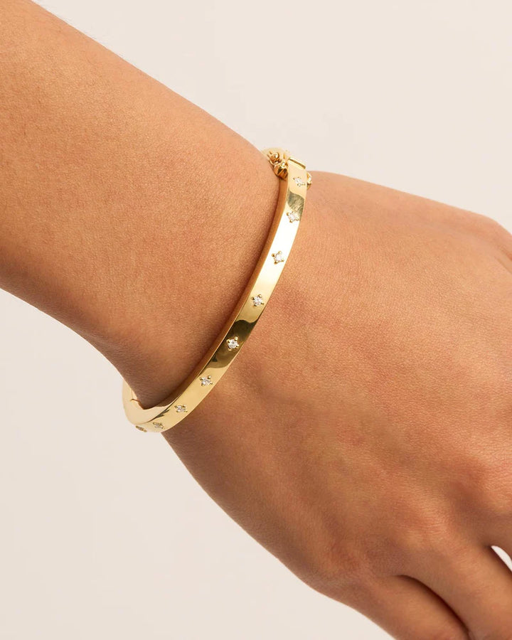 By Charlotte Live In Love Hinged Bracelet 63 mm - 18k Gold Vermeil