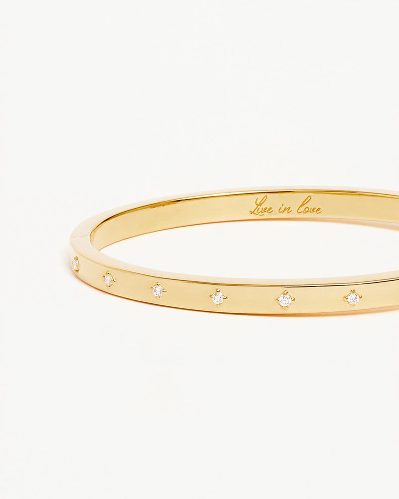 By Charlotte Live In Love Hinged Bracelet 63 mm - 18k Gold Vermeil