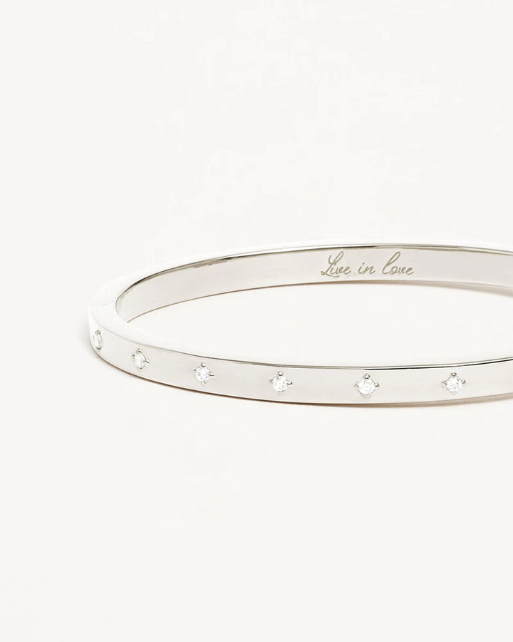 By Charlotte Live In Love Hinged Bracelet - Sterling Silver