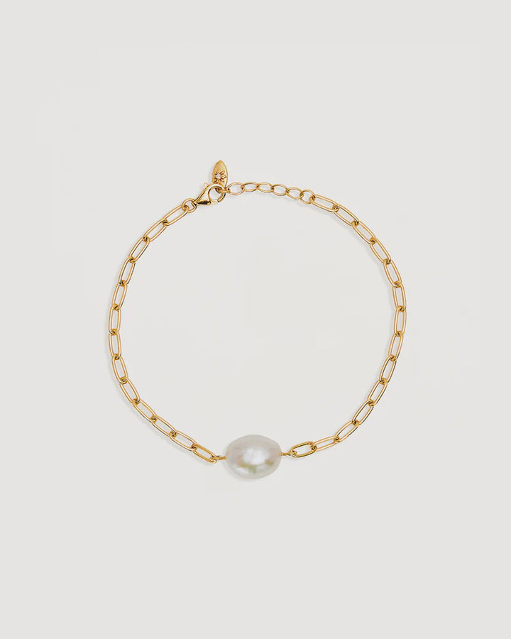 By Charlotte 18k Gold Vermeil Breathe Pearl Bracelet