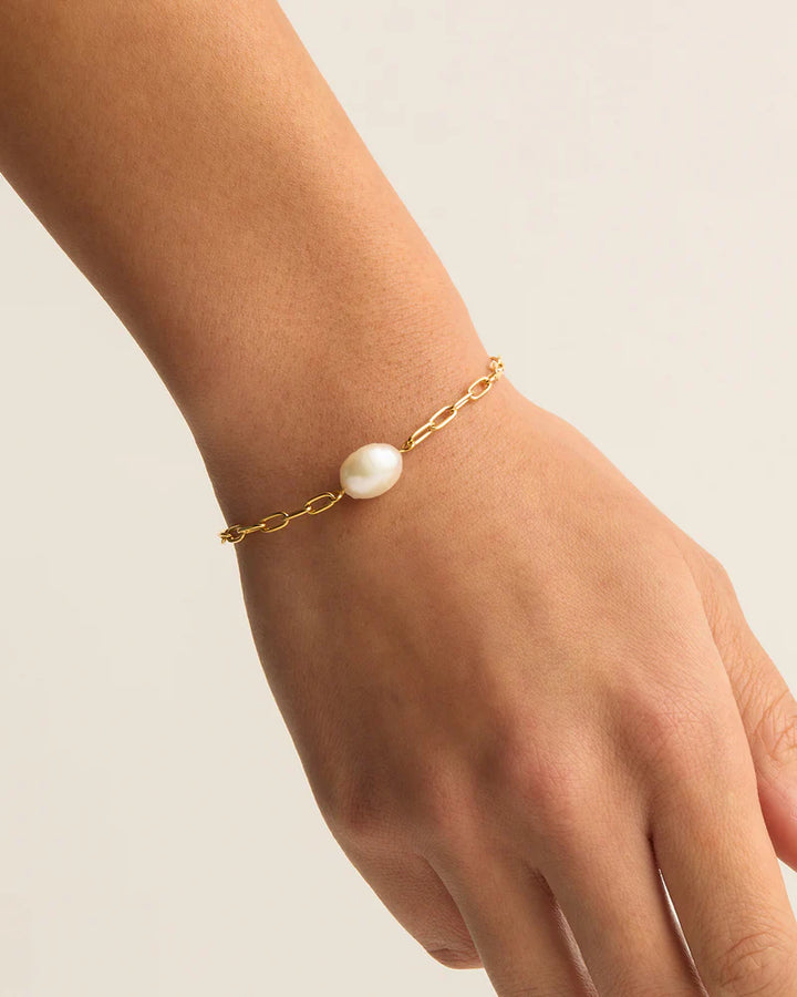 By Charlotte 18k Gold Vermeil Breathe Pearl Bracelet