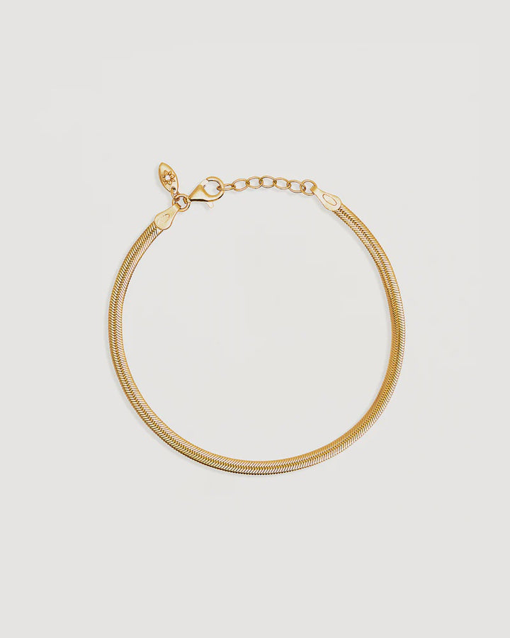 By Charlotte 18k Gold Vermeil Herringbone Chain Bracelet