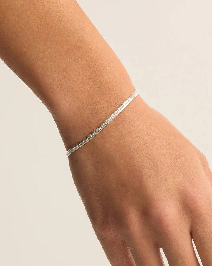 By Charlotte Sterling Silver Herringbone Chain Bracelet