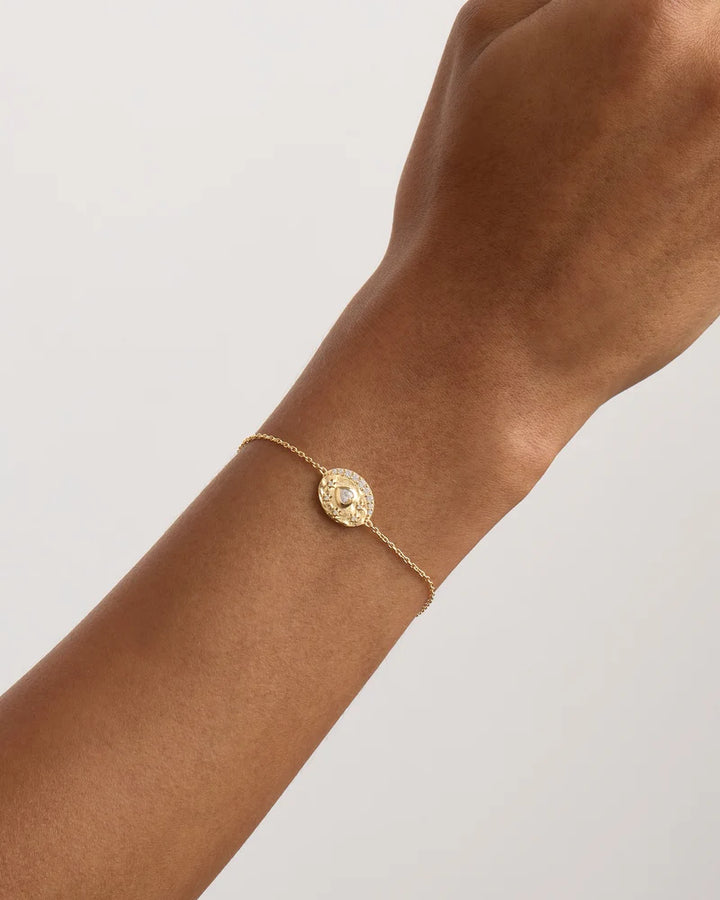 By Charlotte Love You To The Moon And Back Bracelet-18k Gold Vermeil