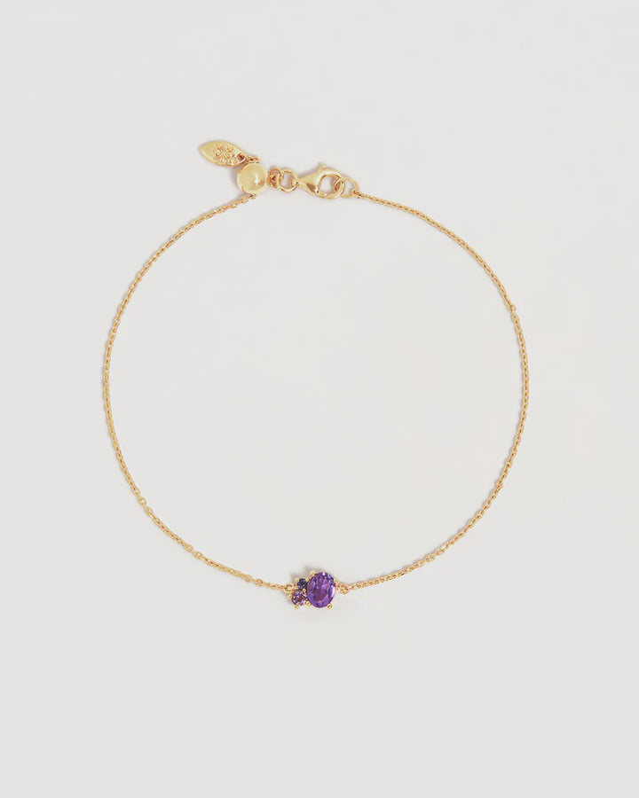 By Charlotte Kindred Birthstone Bracelet 18k Gold Vermeil-February