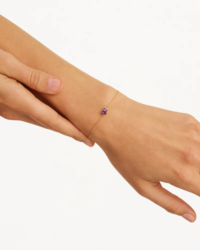 By Charlotte Kindred Birthstone Bracelet 18k Gold Vermeil-February