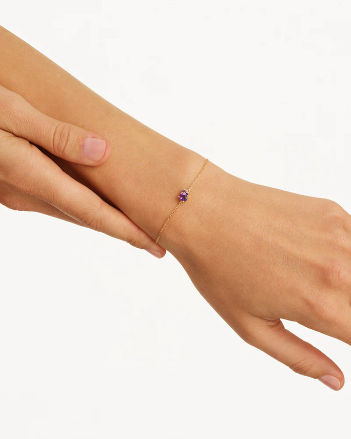 By Charlotte Kindred Birthstone Bracelet 18k Gold Vermeil-February