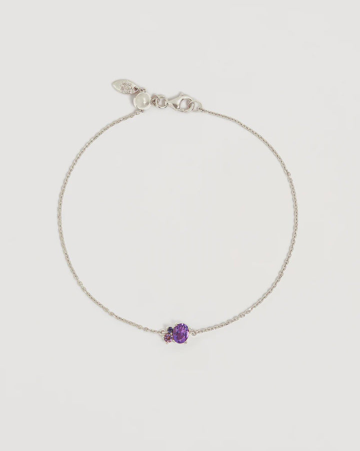 By Charlotte Kindred Birthstone Bracelet Sterling Silver-February