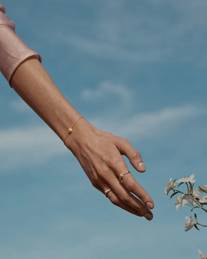 By Charlotte 18k Gold Vermeil Bloom Within Lotus Bracelet