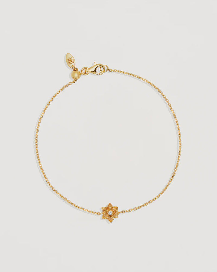 By Charlotte 18k Gold Vermeil Bloom Within Lotus Bracelet