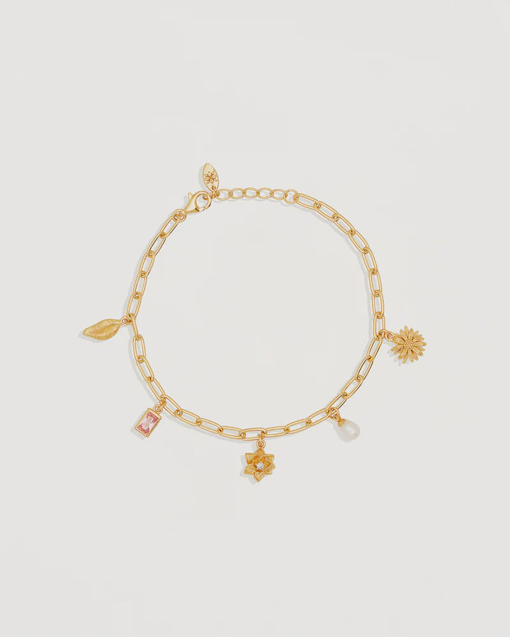 By Charlotte 18k Gold Vermeil Bloom With Grace Bracelet