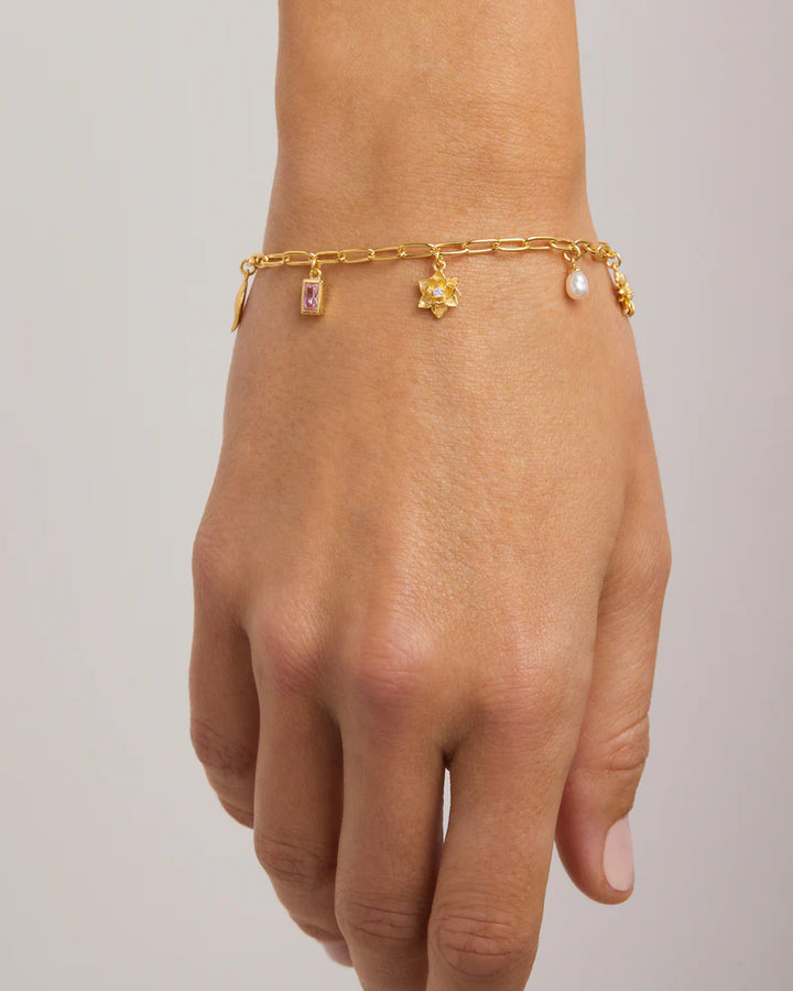 By Charlotte 18k Gold Vermeil Bloom With Grace Bracelet