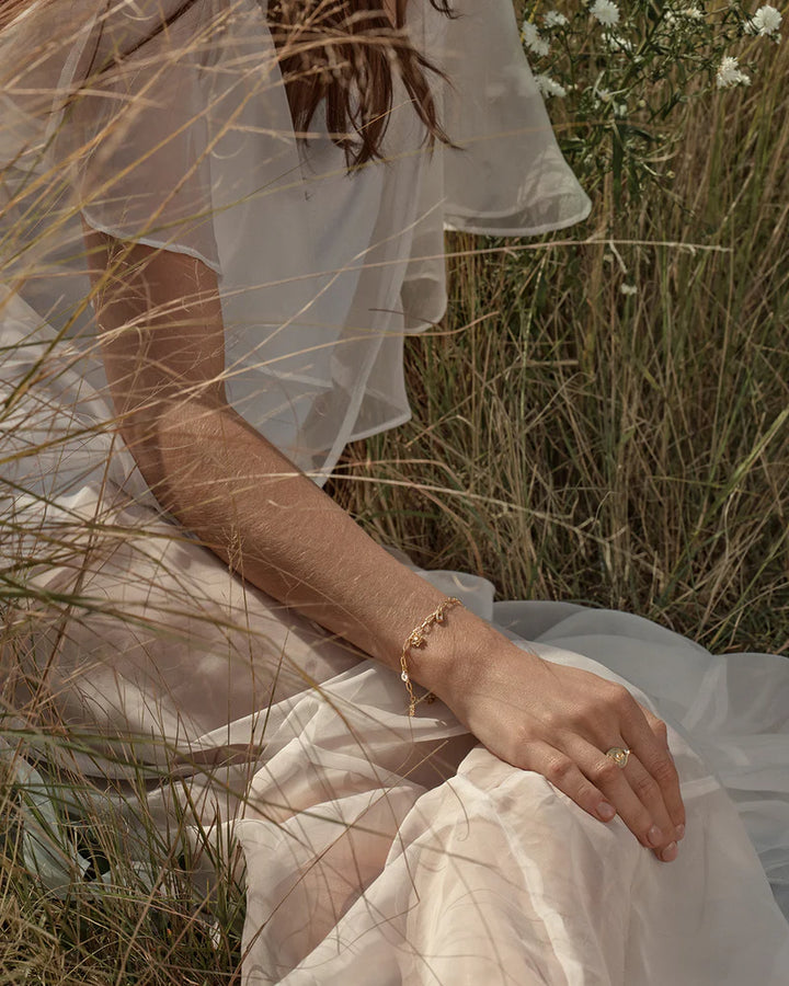 By Charlotte 18k Gold Vermeil Bloom With Grace Bracelet