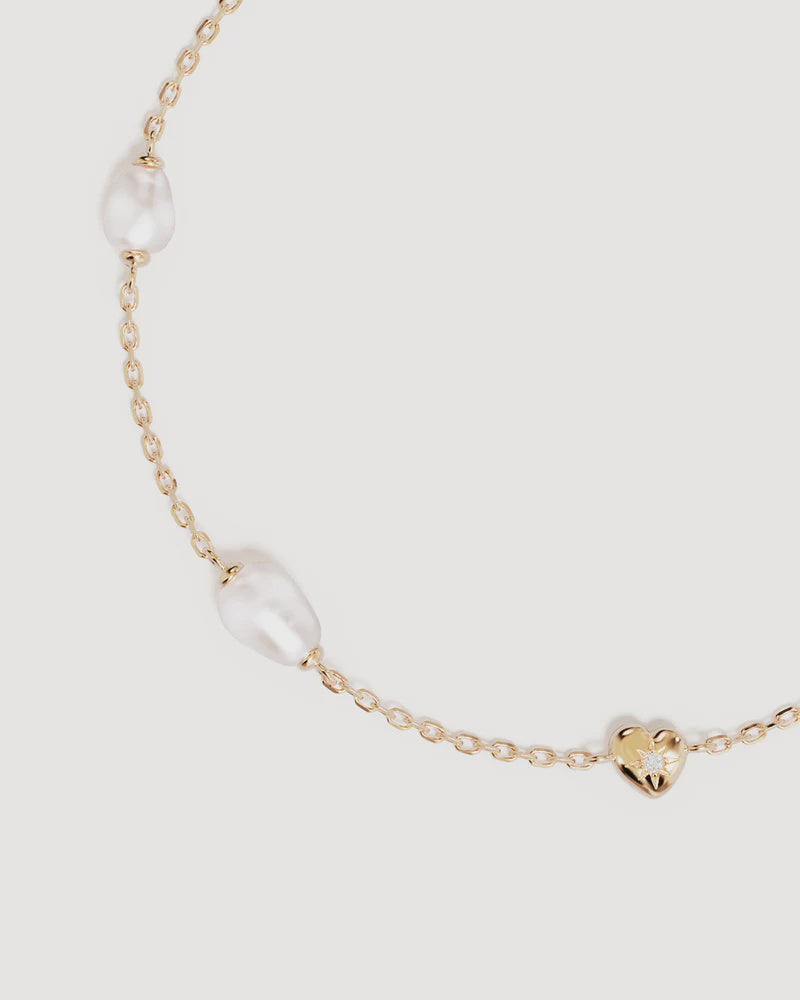 By Charlotte Under The Moonlight Pearl Bracelet - 18k Gold Vermeil
