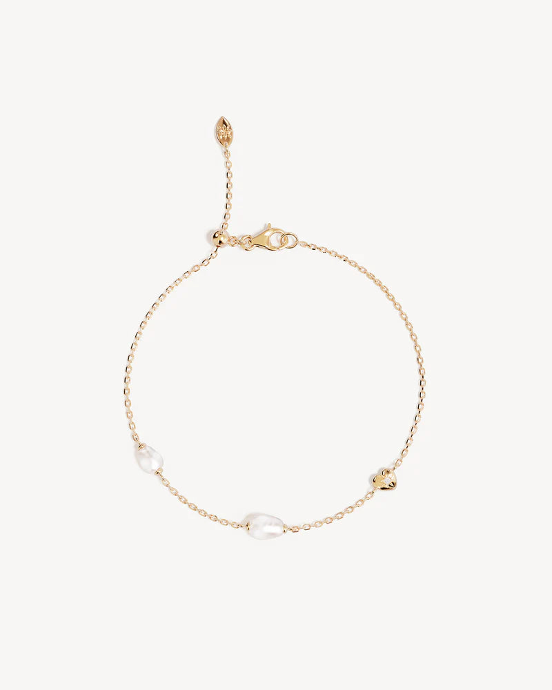 By Charlotte Under The Moonlight Pearl Bracelet - 18k Gold Vermeil