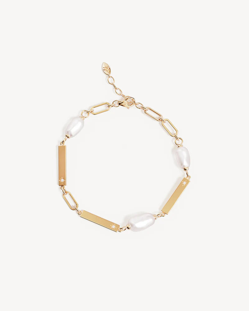 By Charlotte Connected By Love Engravable Pearl Bracelet - 18k Gold Vermeil